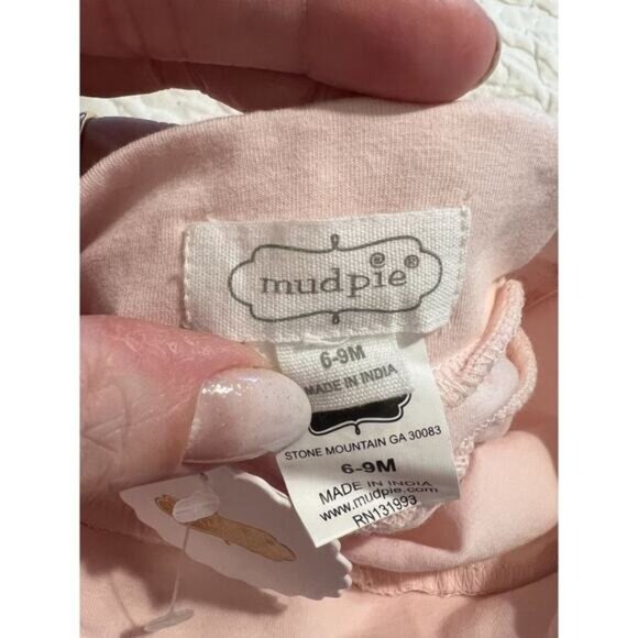 MudPie Pink Ruffle Pants Leggings Infant Girls Size 6-9 months New - Picture 4 of 4